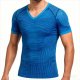 Men's Compression V-Neck Quick Dry Shirts with Mesh Panel – Performance Baselayer for Gym & Training