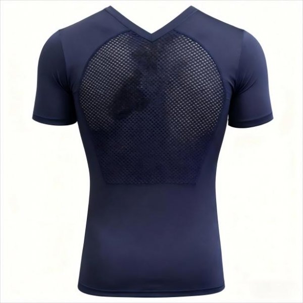 Men's Back Mesh Compression Shirts – Quick Dry Moisture Wicking Baselayer for Intense Workouts